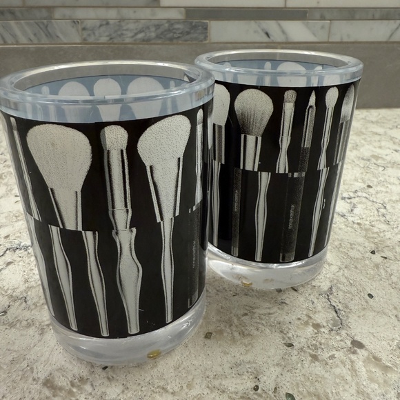 Set of two Sonia Kashuk Vanity Cup Make-up Brush Pattern Organizer storage decor - Picture 6 of 7